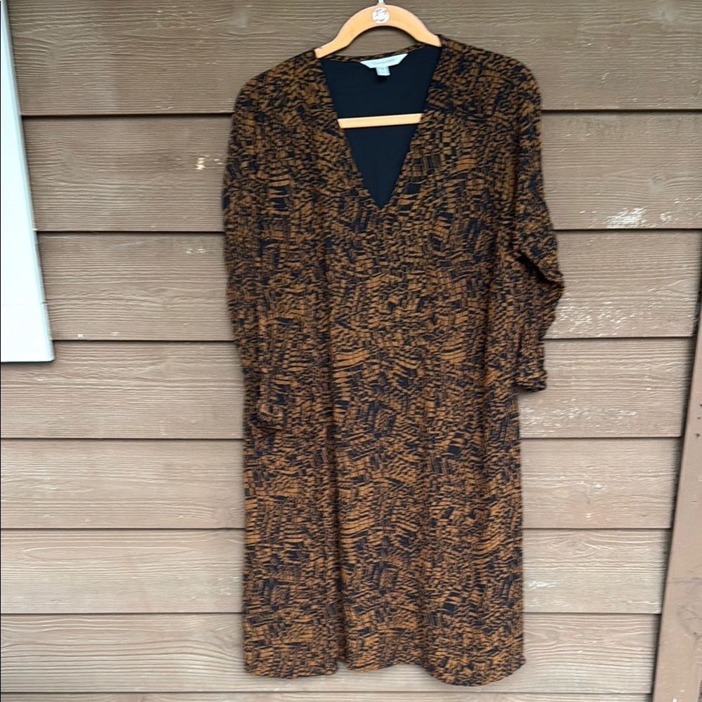 Garnet Hill abstract brown and black dress size XL